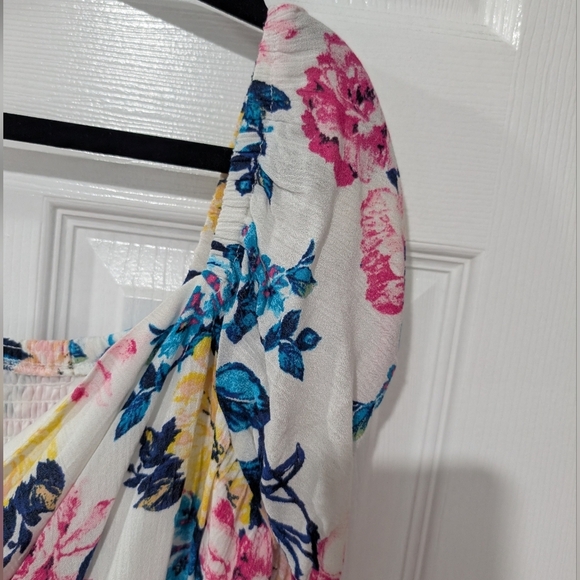 NWT Torrid Floral White Mini Gauze Puff Sleeve Skater Dress in Size 2 (18/20) - Picture 5 of 12